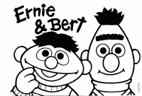 A coloring page of sesame street